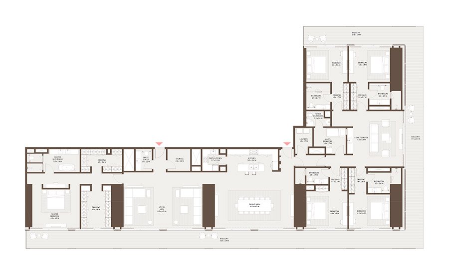 Akala Arada DIFC 5 Bedroom Apartment Floor Plan